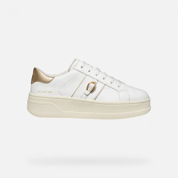 White women's sneakers Geox Spherica ECUB-2 - Women's