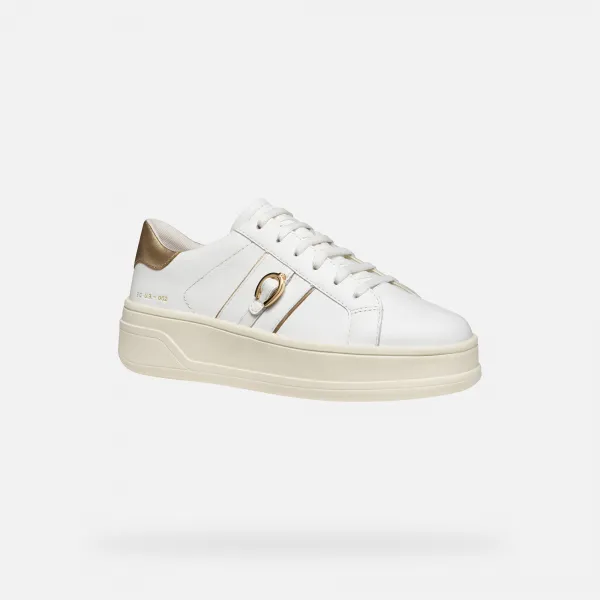 White women's sneakers Geox Spherica ECUB-2 - Women's