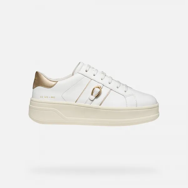 White women's sneakers Geox Spherica ECUB-2 - Women's