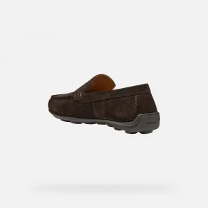 Dark brown men's moccasins Geox Spherica EC16 - Men's