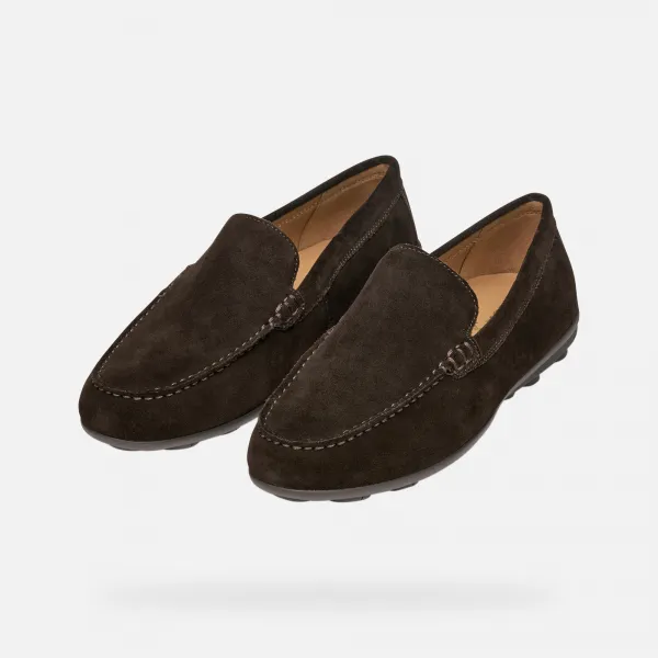 Dark brown men's moccasins Geox Spherica EC16 - Men's