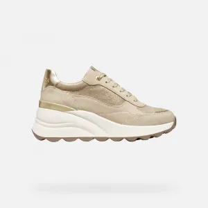 Cream women's sneakers Geox Spherica EC13 - Women's