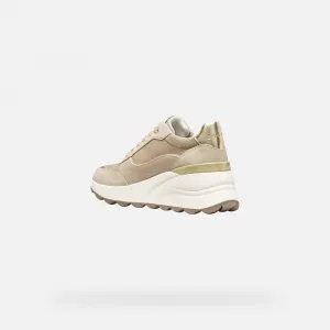 Cream women's sneakers Geox Spherica EC13 - Women's