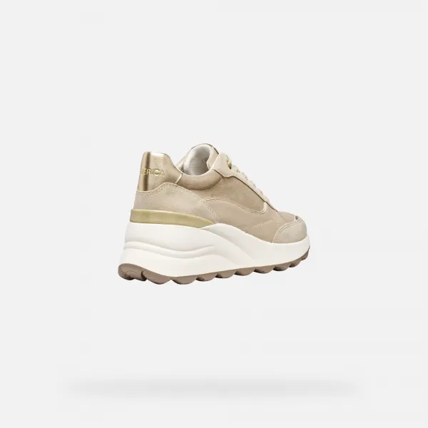 Cream women's sneakers Geox Spherica EC13 - Women's