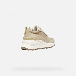 Cream women's sneakers Geox Spherica EC13 - Women's