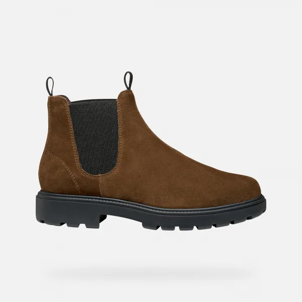 Brown men's ankle boots Geox Spherica EC7 - Men's