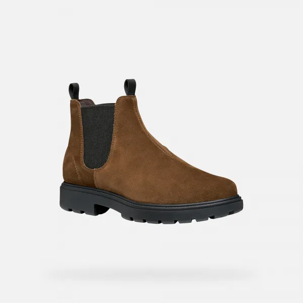 Brown men's ankle boots Geox Spherica EC7 - Men's