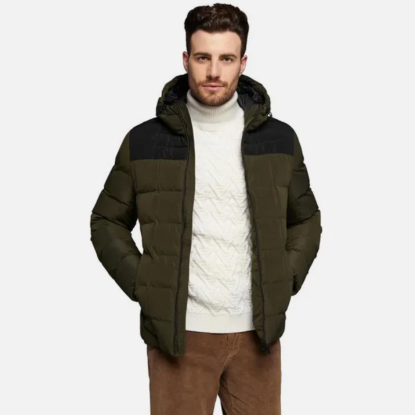 Dark green men's jacket Geox Magnete Hoojkt - Men