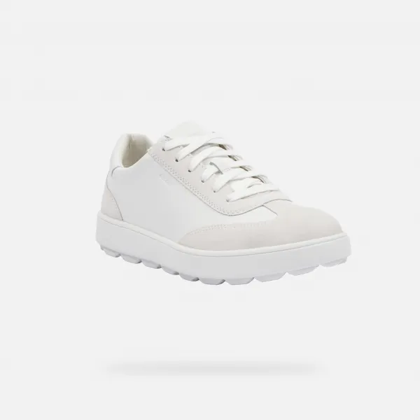 White men's sneakers Geox Spherica Ecub-1 - Men's