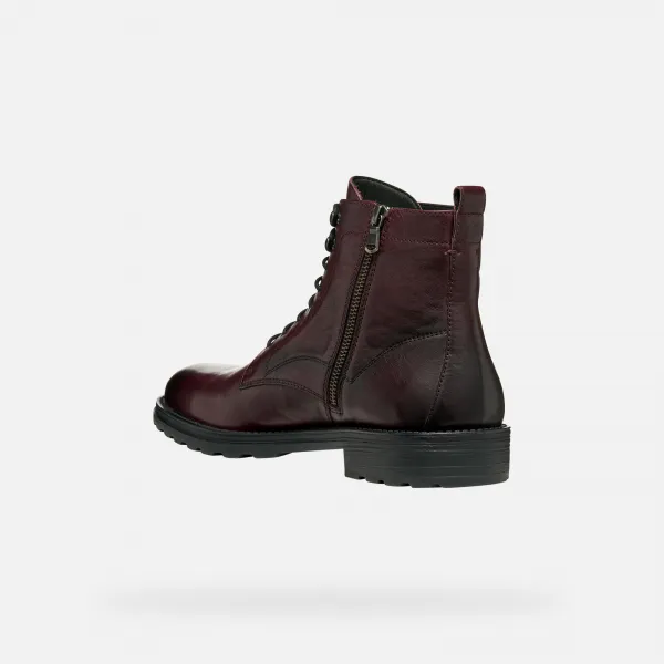 Burgundy men's ankle boots Geox Redclif - Men's