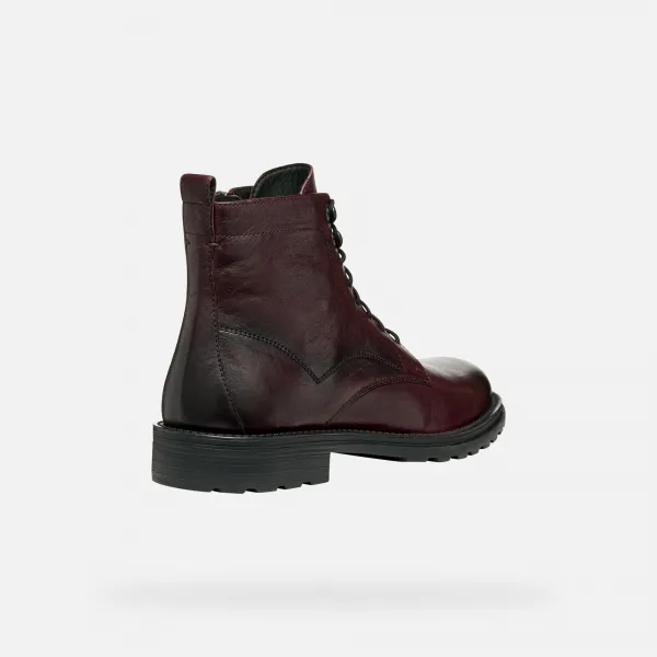 Burgundy men's ankle boots Geox Redclif - Men's