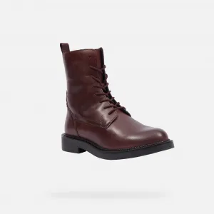 Burgundy women's ankle boots Geox Serilda - Women's
