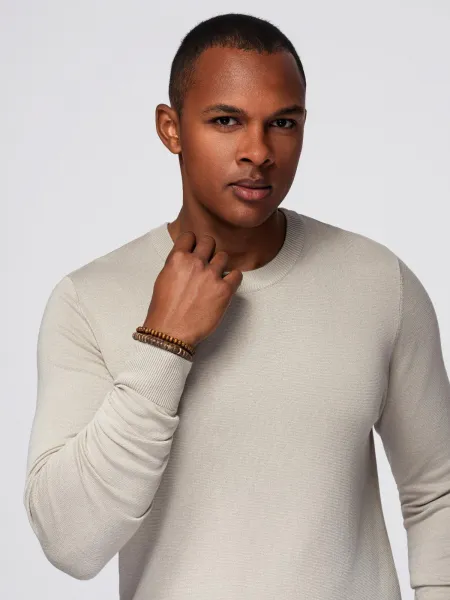 Pánsky sveter OMBRE Sweater OM-SWSW-0183 V-3ight grey
