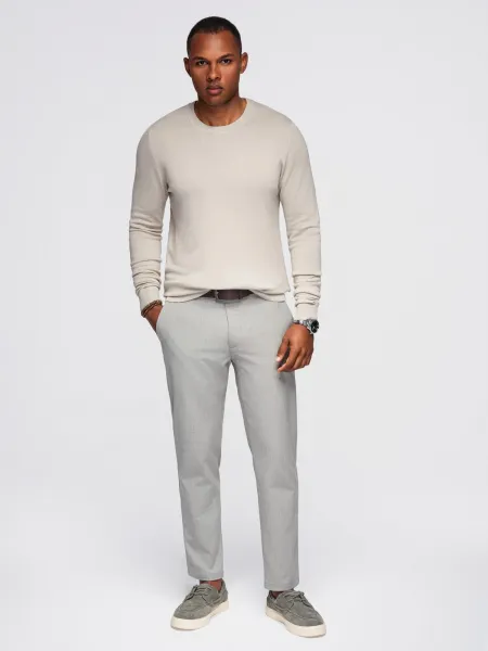 Pánsky sveter OMBRE Sweater OM-SWSW-0183 V-3ight grey