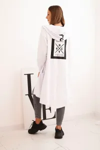 Oversize white cape with hood