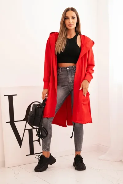 Oversize red cape with hood