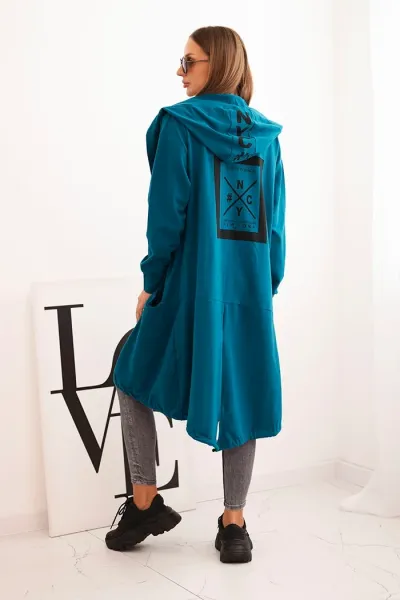 Oversize Navy Hooded Cape