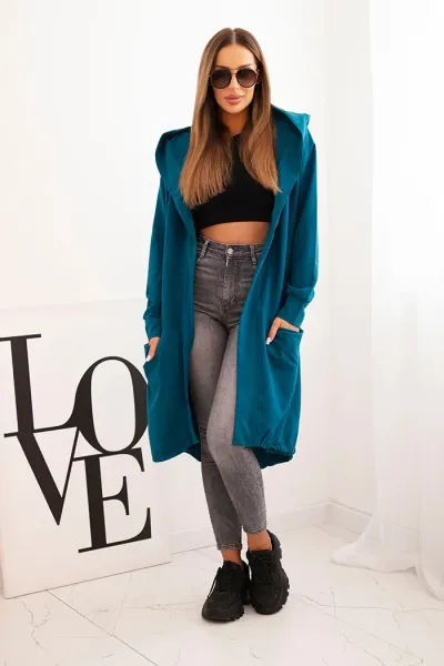 Oversize Navy Hooded Cape