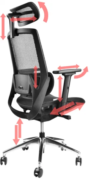 MERCURY Ergonomická kancelárska stolička TERRA JNS-103A, čierna
