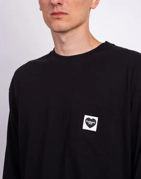 Carhartt WIP Pocket Heart Longsleeve "Black" (I035300-00EXX)