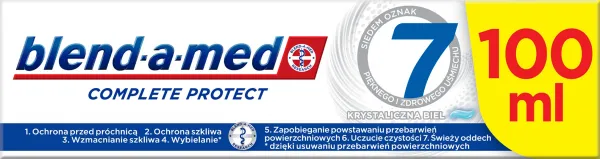Blend-a-med Protect 7 Crystal White zubná pasta pre kompletnú ochranu zubov 100 ml