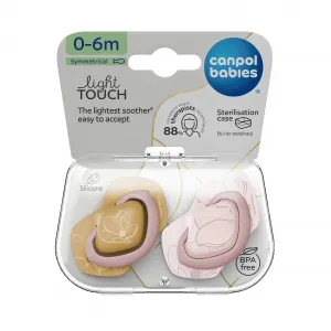 Canpol babies Light Touch Gold cumlík 0-6m Pink 2 ks