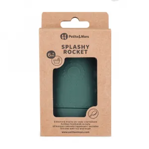 PETITE&MARS Hračka silikónová do vody s kefkou Splashy Rocket Misty Green 6m+