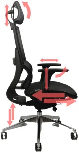 MERCURY Ergonomická kancelárska stolička TAURUS JNS-426A, čierna