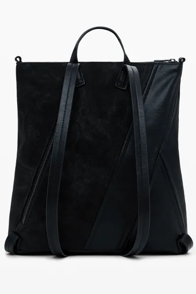 Ruksak Desigual BLACK PATCH TANGO P dámsky, čierna farba, malý, s nášivkou, 25WAKP12
