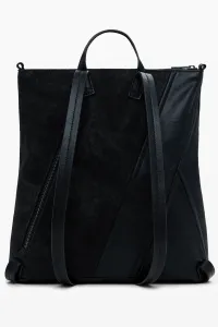 Ruksak Desigual BLACK PATCH TANGO P dámsky, čierna farba, malý, s nášivkou, 25WAKP12
