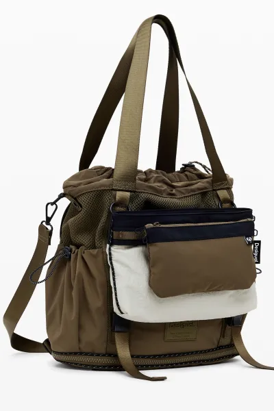 Ruksak Desigual BASIC MODULAR DISCOV dámsky, zelená farba, veľký, jednofarebný, 25WAKY10