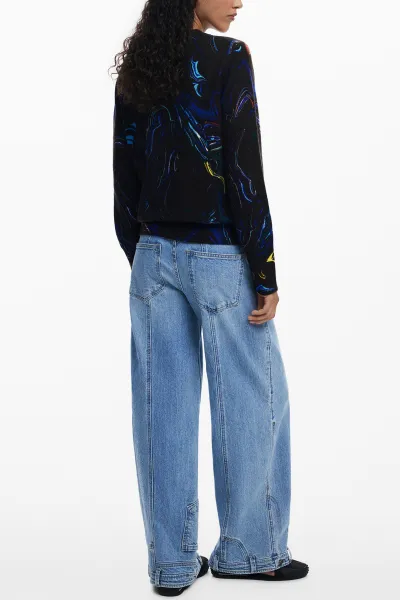 Sveter Desigual BUTTERFLY LACROIX čierna farba, ľahký, 25WWJF05