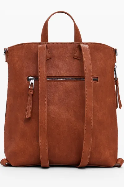 Ruksak Desigual EMBRO PATCH PRETORIA dámsky, hnedá farba, malý, jednofarebný, 25WAKP23