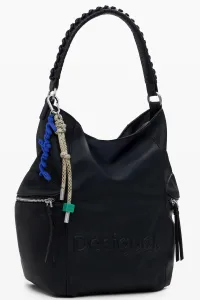 Ruksak Desigual HALF LOGO ARICA dámsky, čierna farba, malý, jednofarebný, 25WAKP07