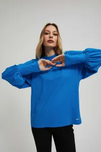 Marisse Azure Blouse With Puffed Sleeves