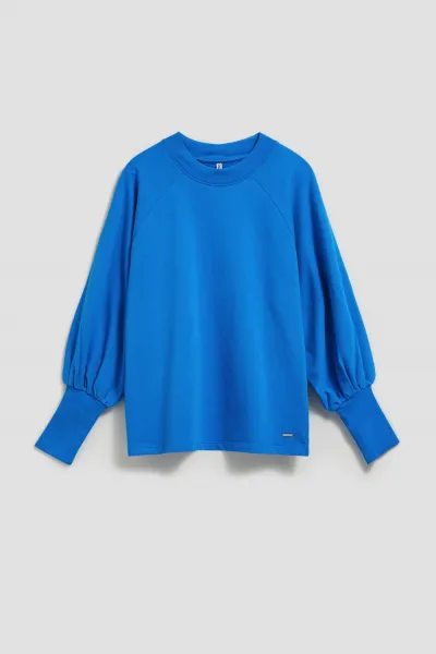 Marisse Azure Blouse With Puffed Sleeves