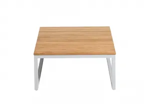 Ocean skid Platform Teak konferenčný stolík 95x70 cm biely