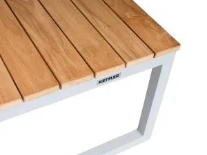 Ocean skid Platform Teak konferenčný stolík 95x70 cm biely