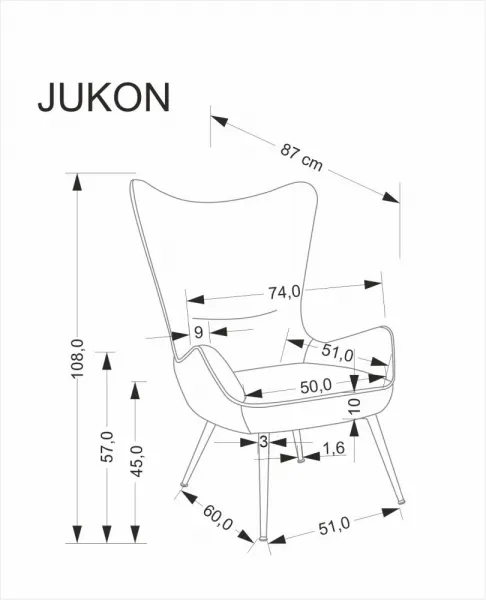 Kreslo JUKON Halmar