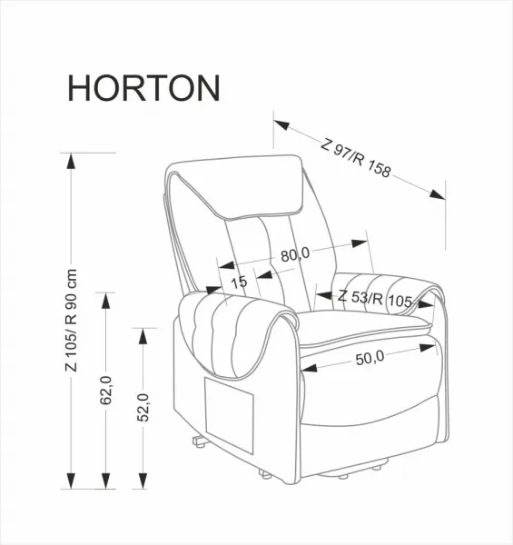 Elektrické polohovacie kreslo HORTON Halmar