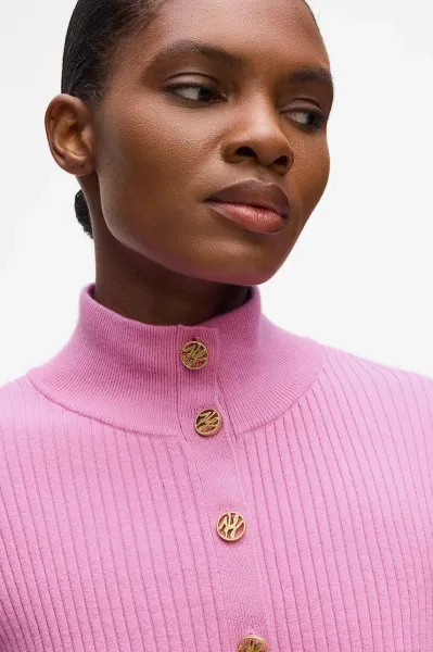 Kardigán Karl Lagerfeld Knit Cardigan Opera Mauve