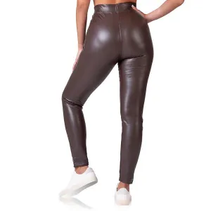 Bellinda 
RELAX & GO LEATHEROPTIC LEGGINGS - Dámske legíny koženého vzhľadu - tmavo hnedá