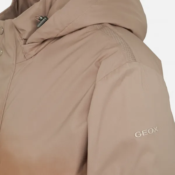 Beige men's down jacket Geox Aurelio - Men's