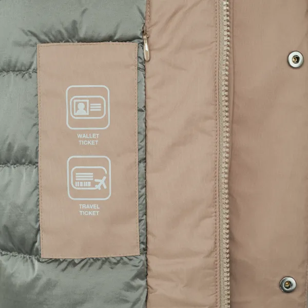 Beige men's down jacket Geox Aurelio - Men's