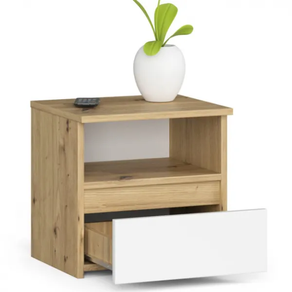 Ak furniture Nočný stolík CL1 40 cm dub artisan/biely