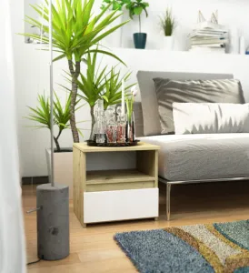 Ak furniture Nočný stolík CL1 40 cm dub artisan/biely