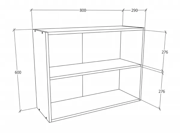 VCM Horní kuchyňská skříňka Esilo, 80 cm, 2 skleněná dvířka, bílá
