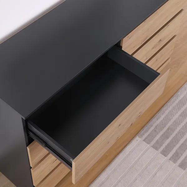 Komoda Houseland Malwax 01 dub artisan/antracitovo sivá