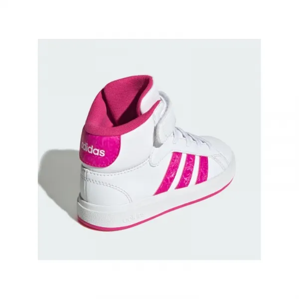 Dievčenská rekreačná obuv ADIDAS Grand Court Mid K cloud white shock pink grey two