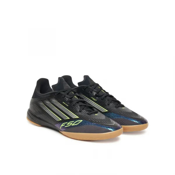 Pánske futbalové kopačky halové ADIDAS F50 League M IC core black iron metallic lucid lemon